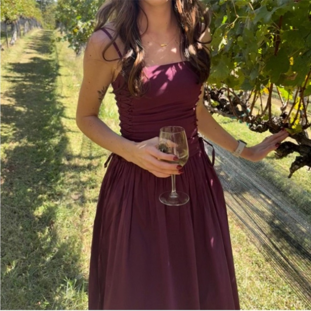 Damson Madder Angelina Cotton Satin Dress
